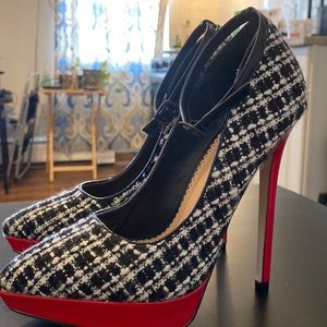 Hot Red Plaid High Heels - new!